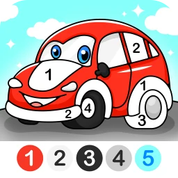 Icône de Cars color by number for kids